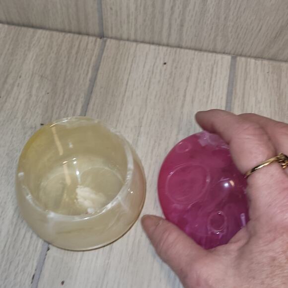 Epoxy Resin Pink and Cream Mushroom Jar Decor Stash Box Trinket Box - Picture 4 of 7